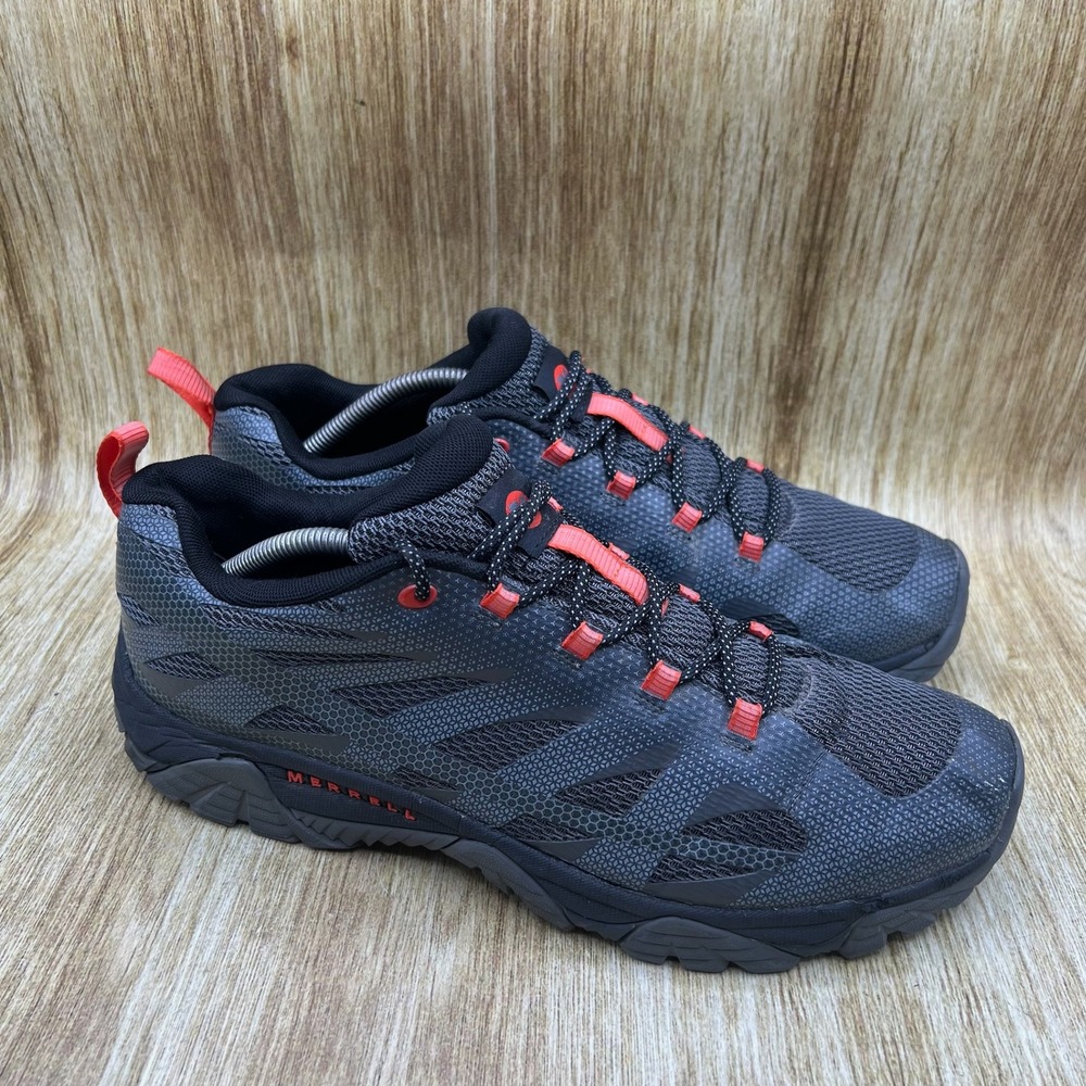 Merrell Moab Edge 2 Hiking Shoes Men's Size 11W Charcoal Orange Mesh J06113W